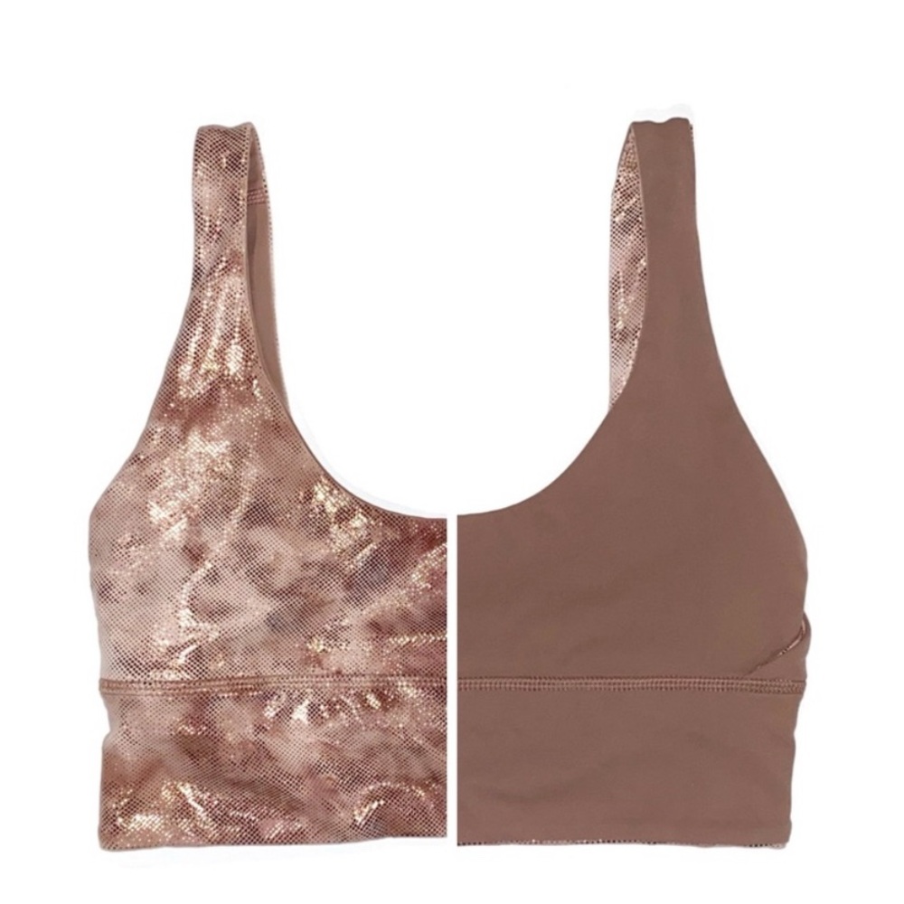 Lululemon Align Bra Shine Diamond Dye Misty Shell Cacao Diffuse Dot Foil / Cacao
